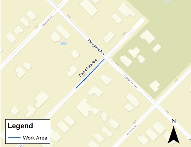 Boone Park Avenue Water Improvement Map